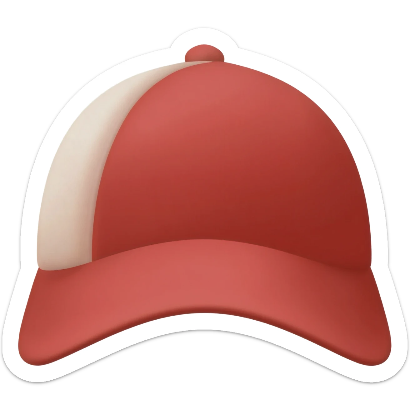 red baseball cap facing sideways sticker