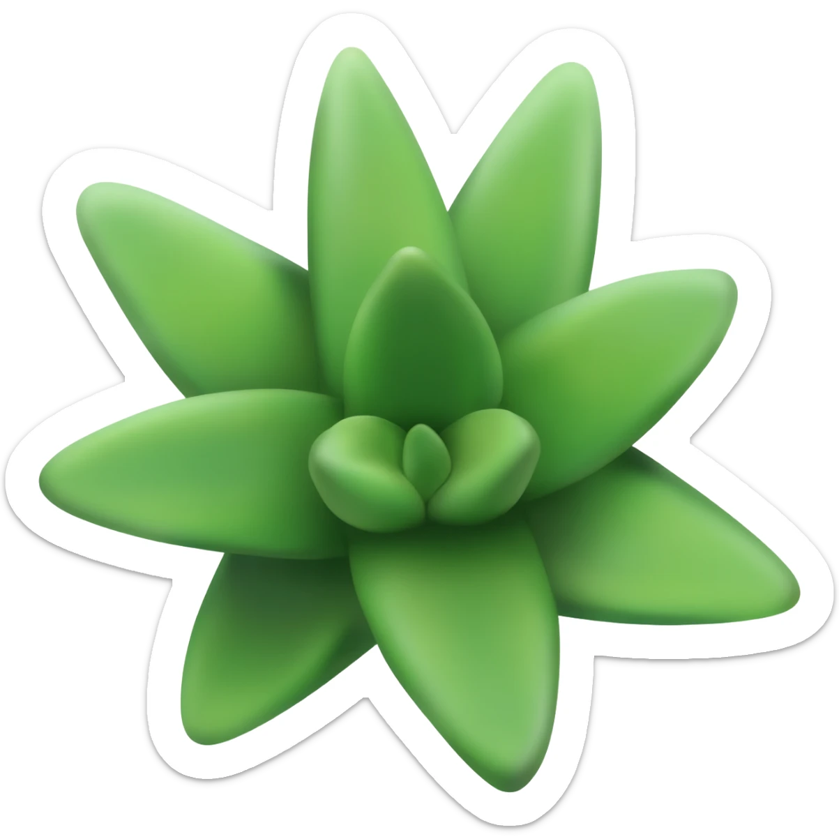 Cinematic Realistic Aloe Vera Emoji, Plump and succulent, with thick, fleshy leaves arranged in a star sticker