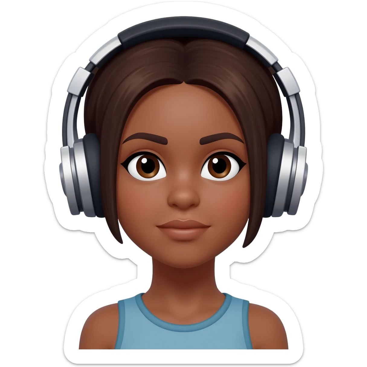 Gonemili Grace porte un  écouteur casque sur la tête sticker