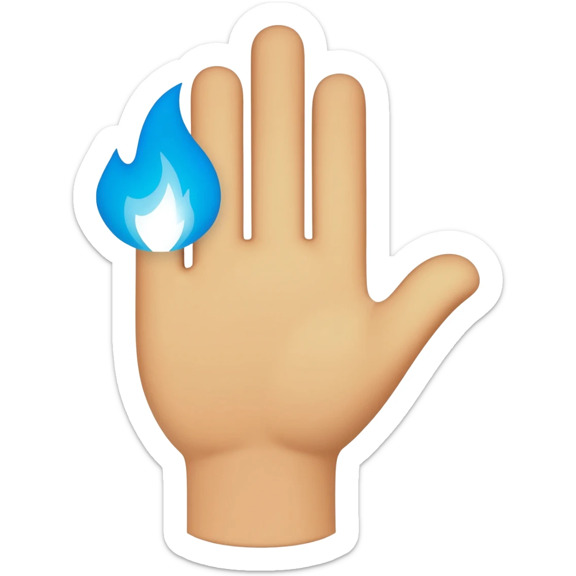 Hand with blue fire emoji sticker