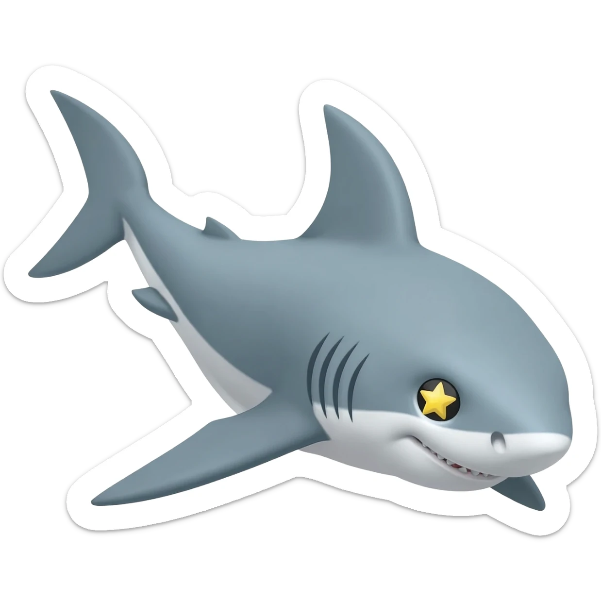 Shark with star eyes sticker