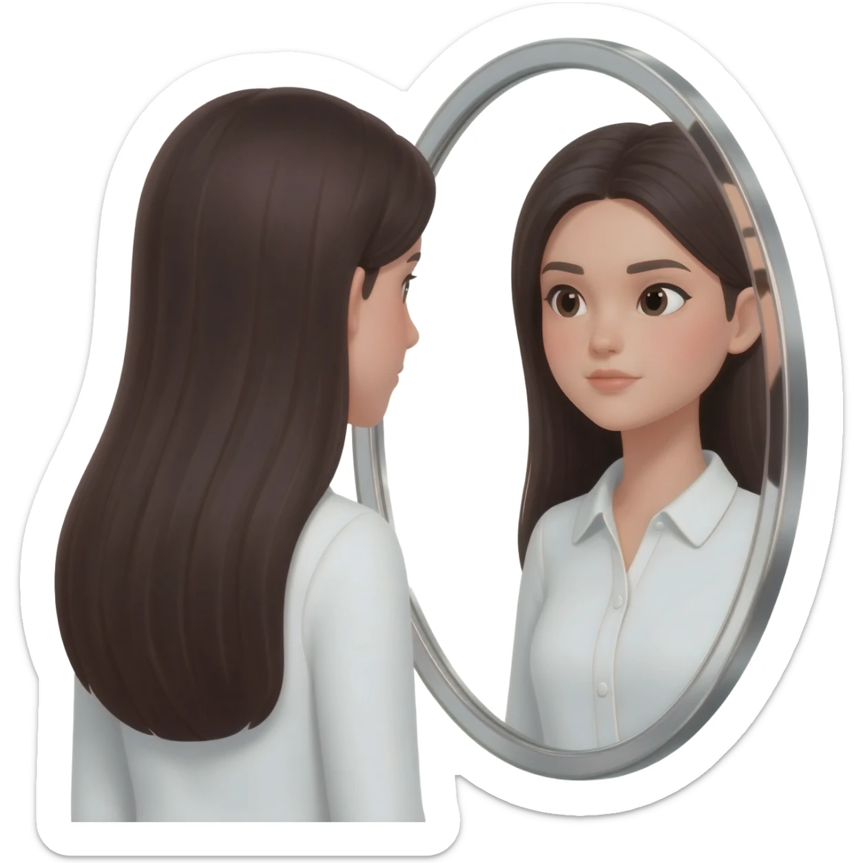Beauty mirror girl sticker