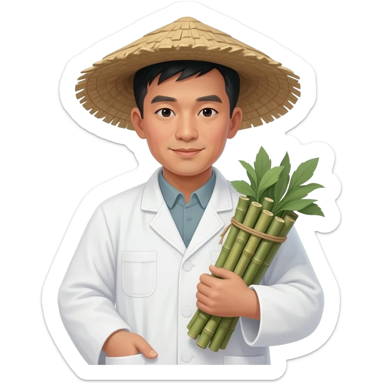 chinese traditional village doctor, 1960s, not modern sticker