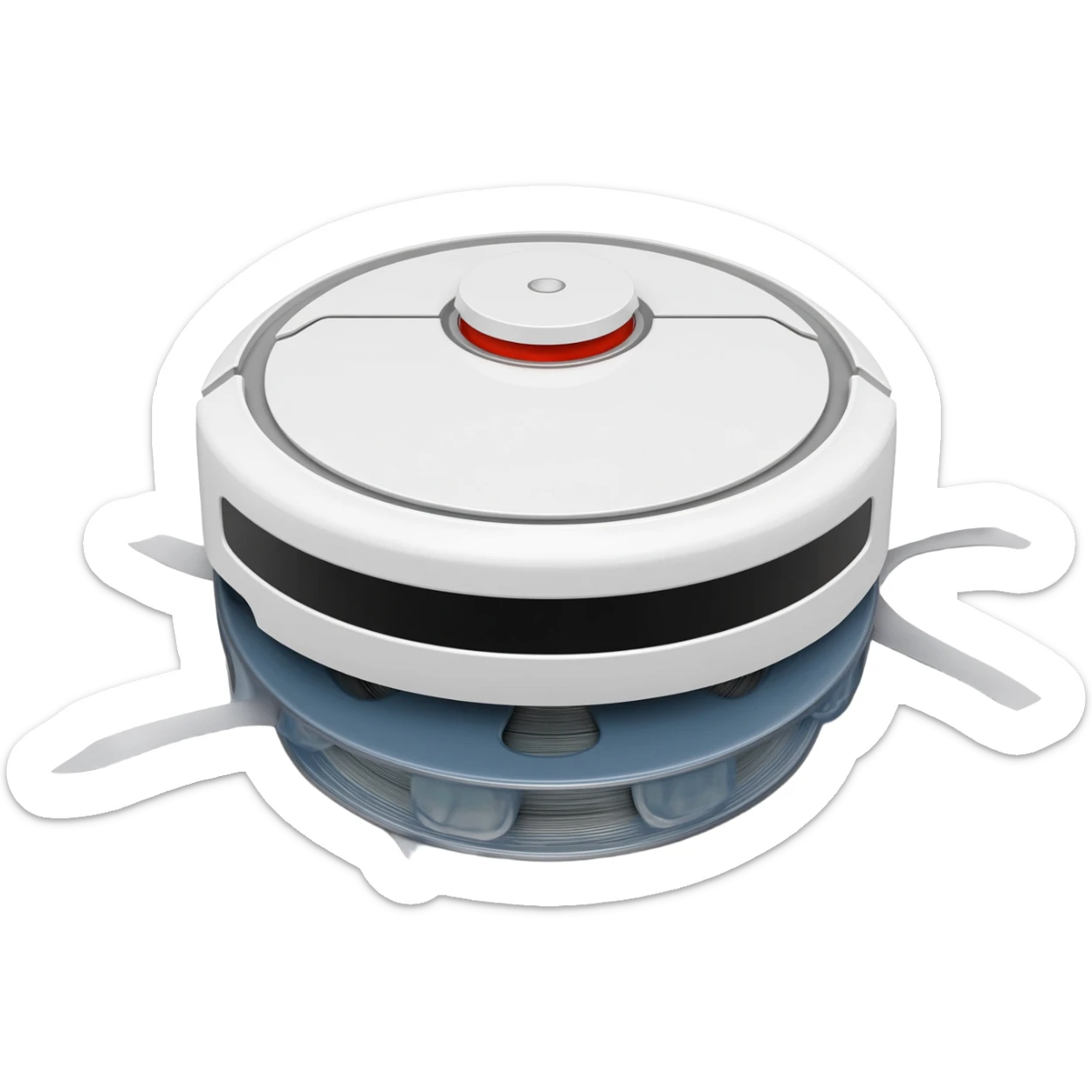 a roomba starting to overflow with film reels sticker