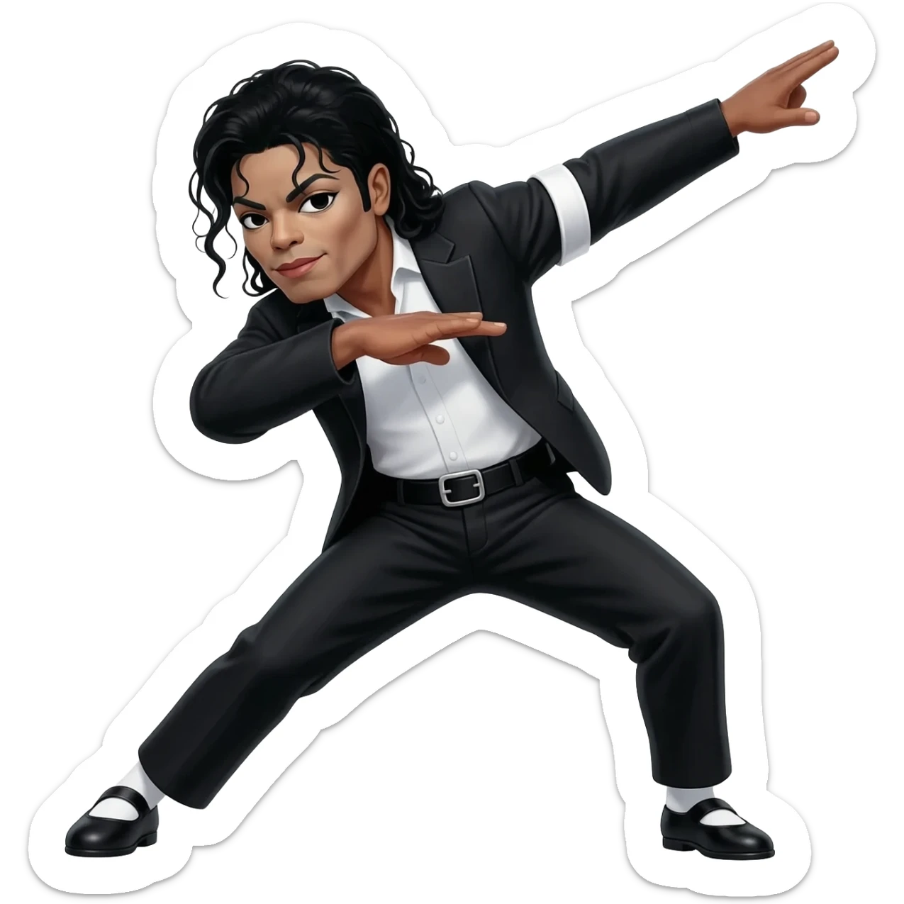 michael jackson dab, dancing legs, wearing black bad outfit sticker