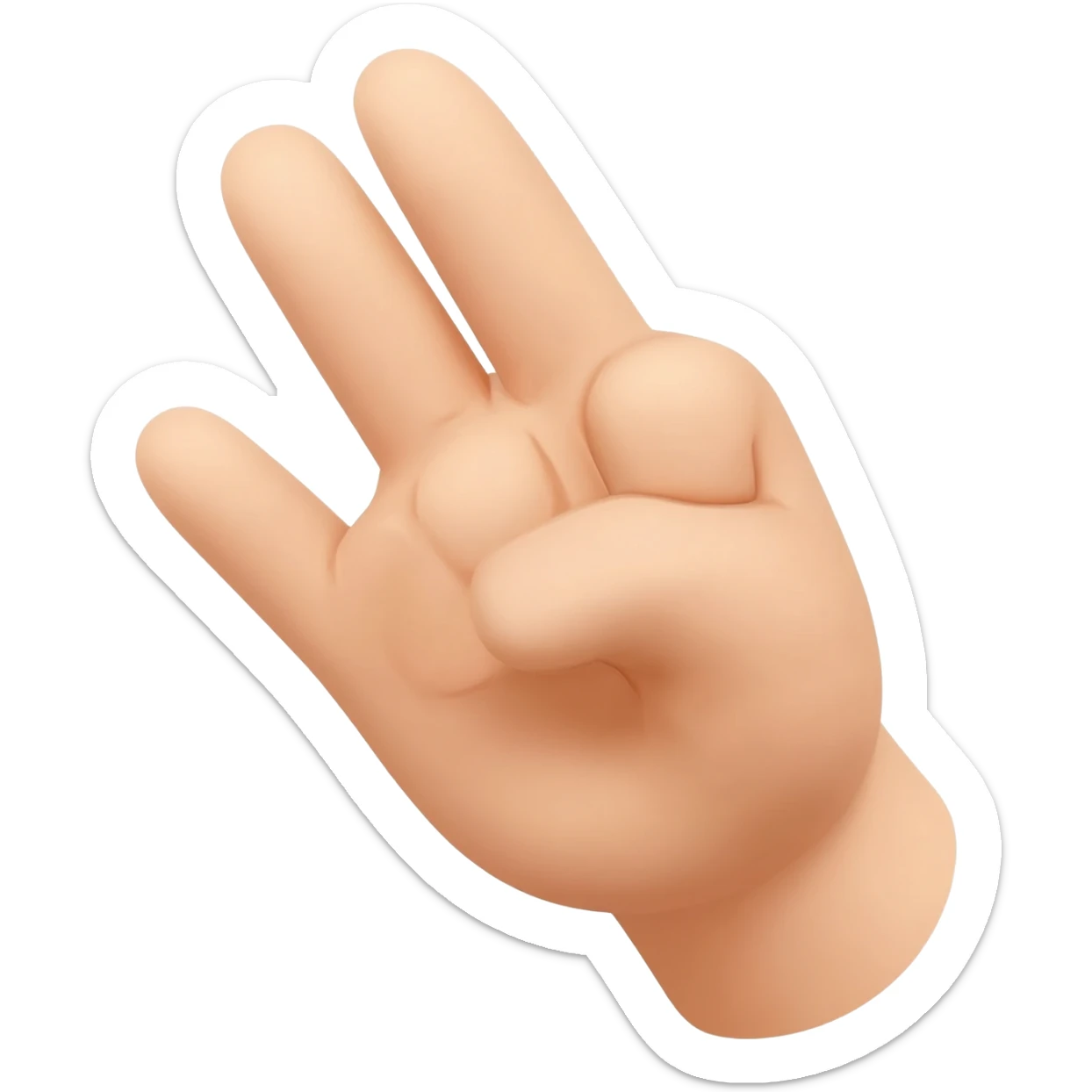 mano con 4 dedos levantados y el pulgar doblado sticker