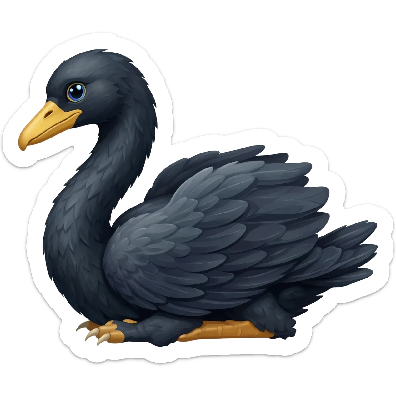Swan-Raven-Panther-hybrid-animal-creature full body sticker
