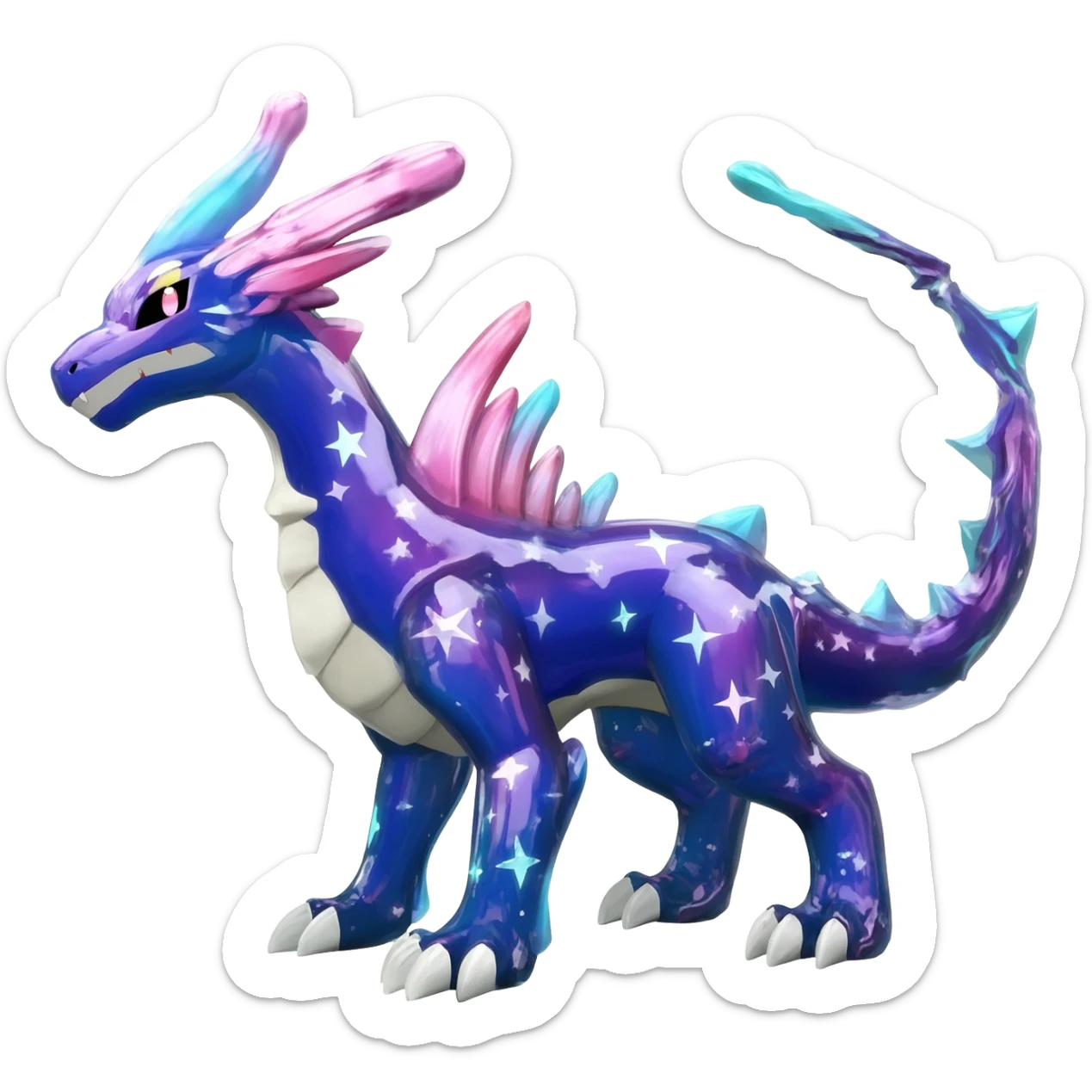 Shiny Starry Trico-Nargacuga-Silvally-Absol-Digimon-fusion-creature, full body sticker