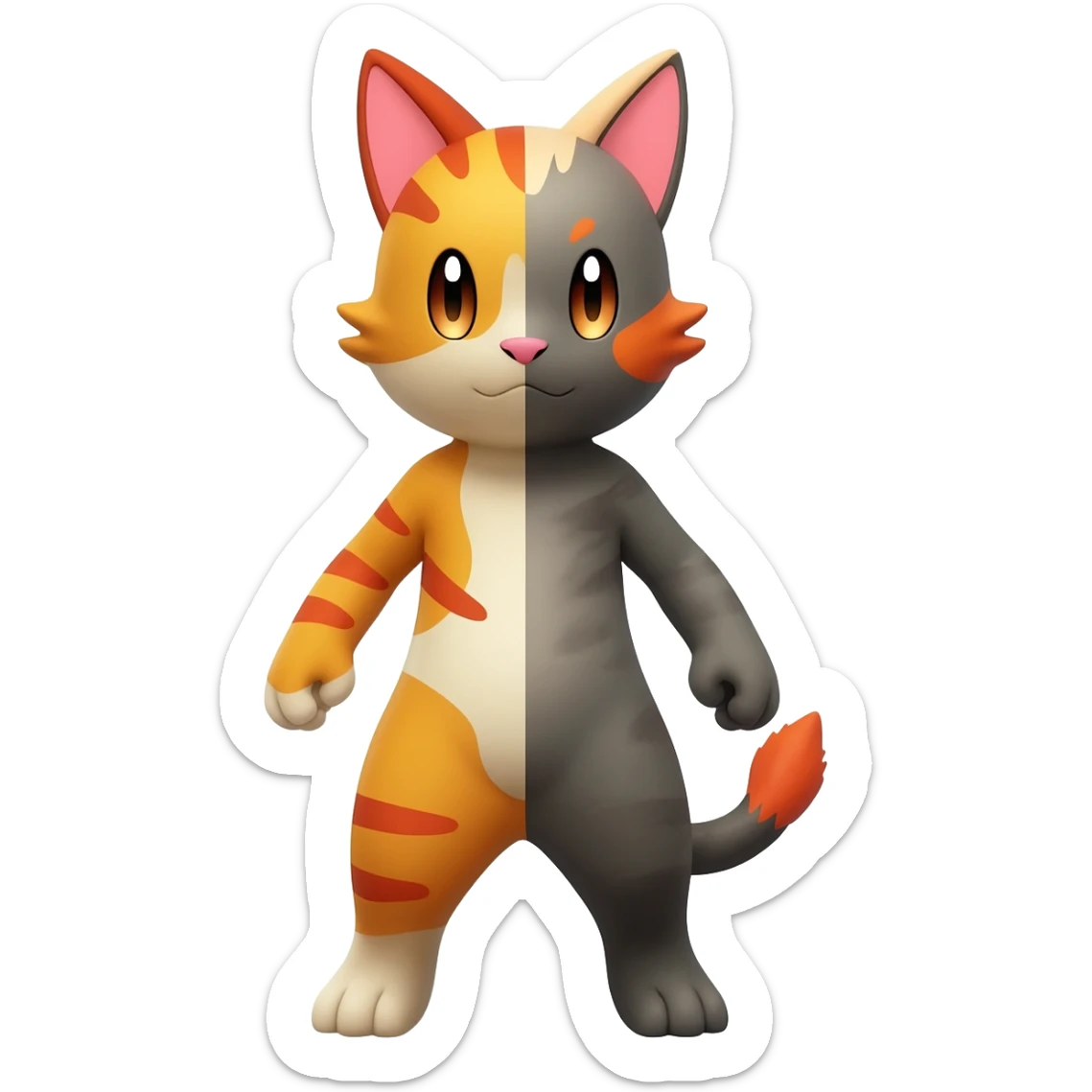 Noibat-Litten-Torracat-fusion-Fakemon-Pokémon-creature  sticker