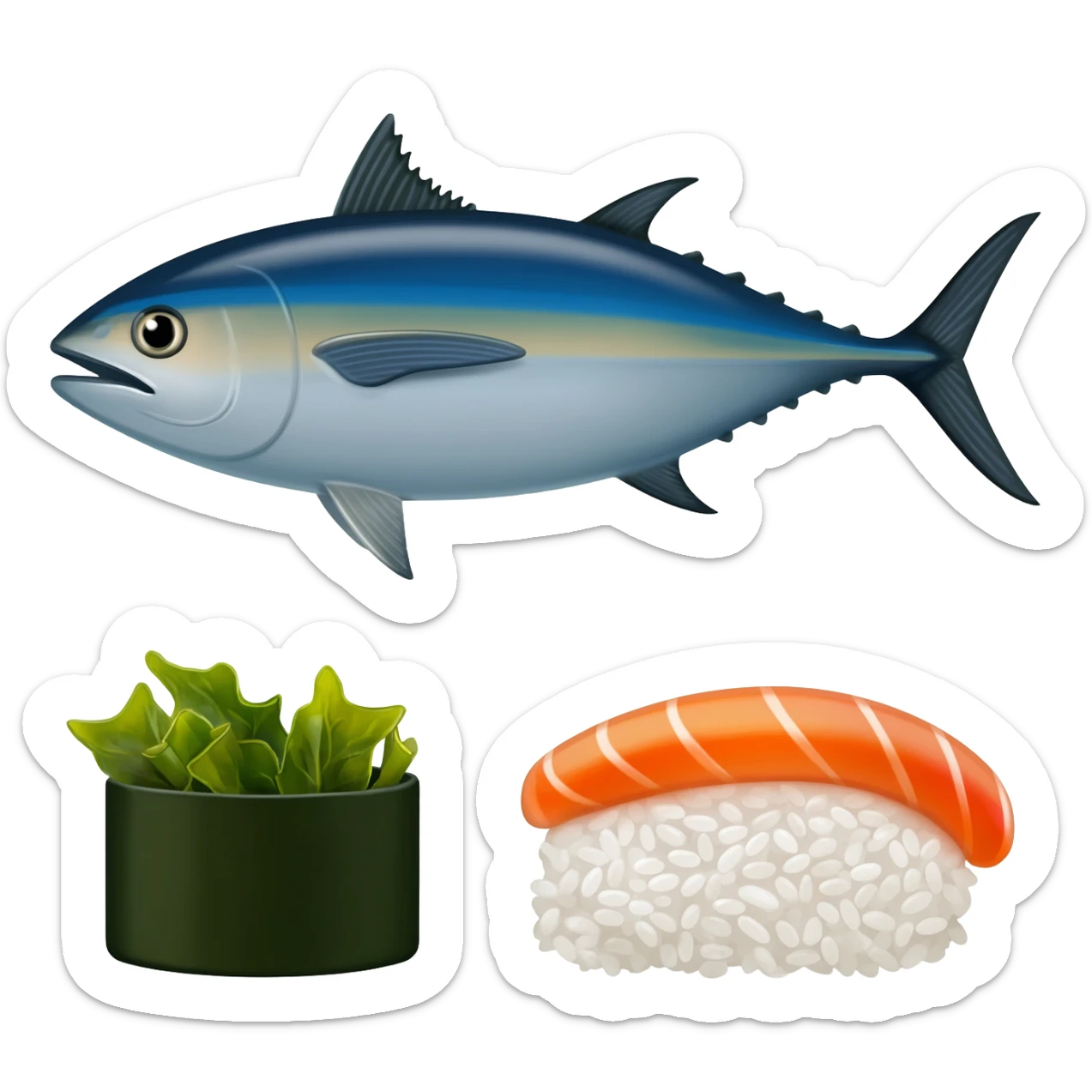 tuna, seaweed and rice sticker