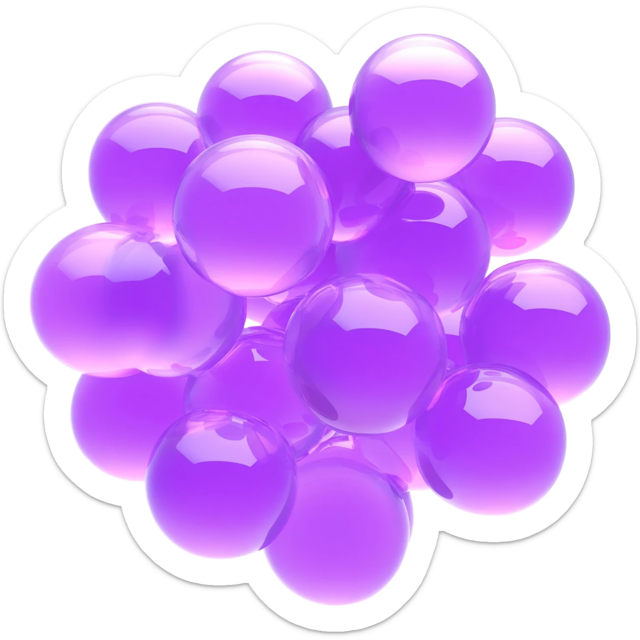 Purple water droplets sticker