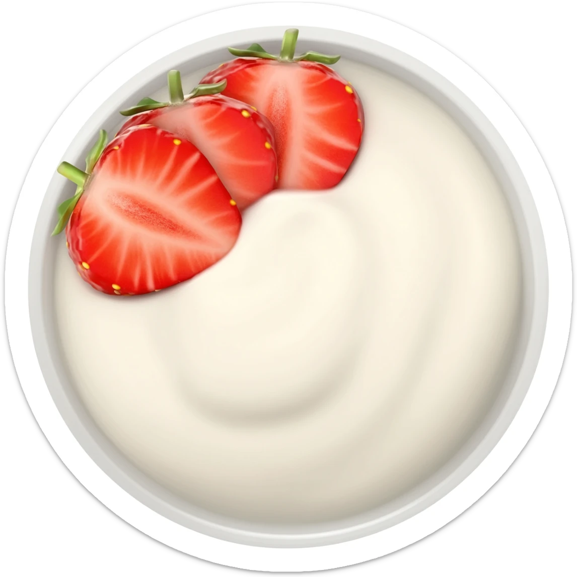Strawberry and yogurt sticker