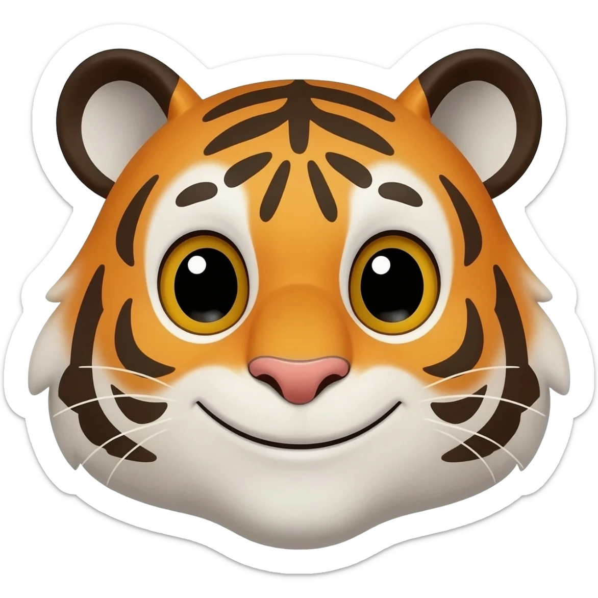 tiger face happy realistic sticker