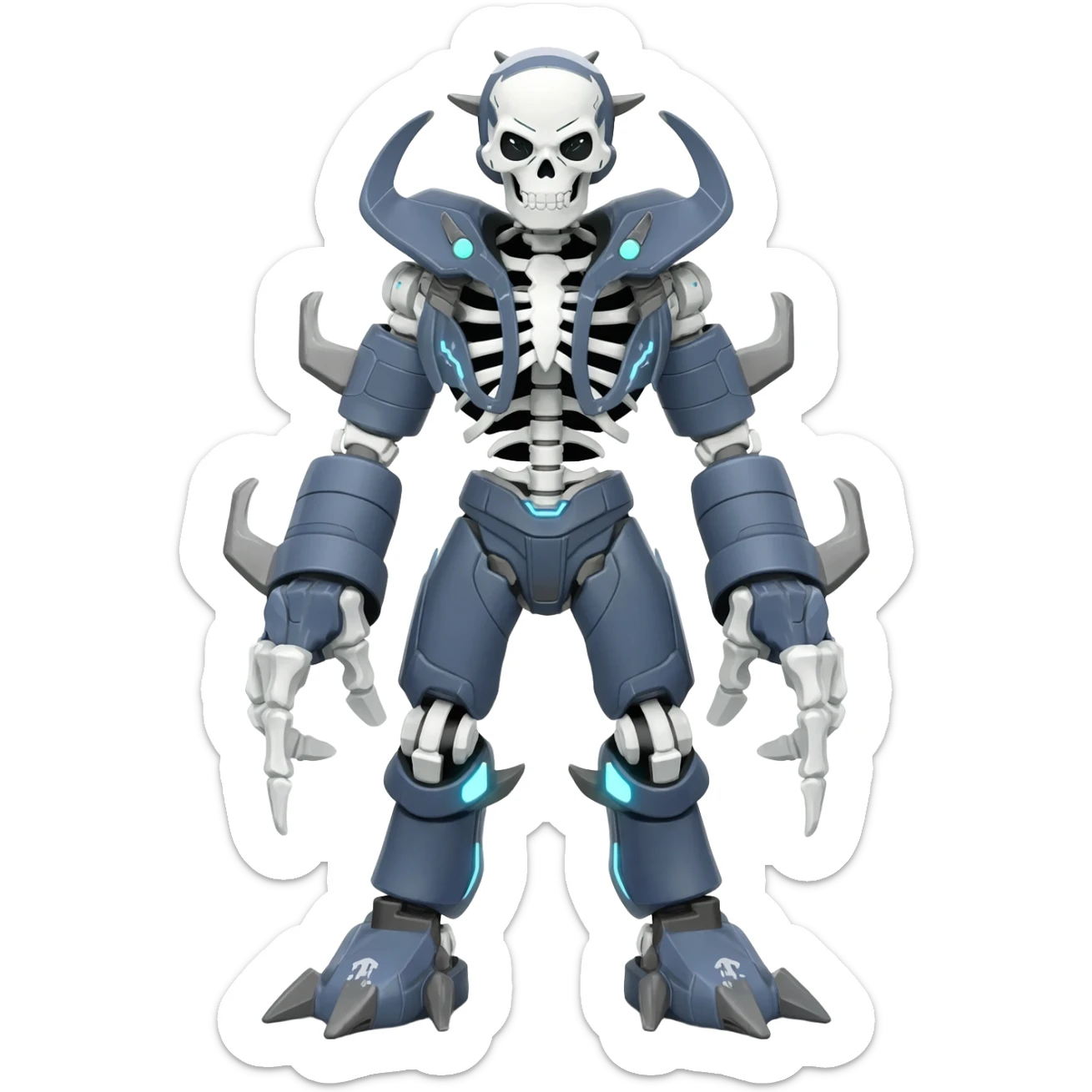 futuristic Skeleton-Cyborg-Manectric-Electrike-Salandit-Cubone-Umbreon-Marowak-Draco-Fakémon-hybrid-creature (full body), 4 legs sticker