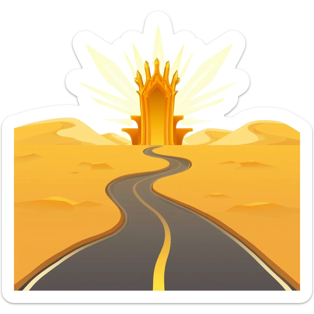 Golden Road with Throne full of Light sticker