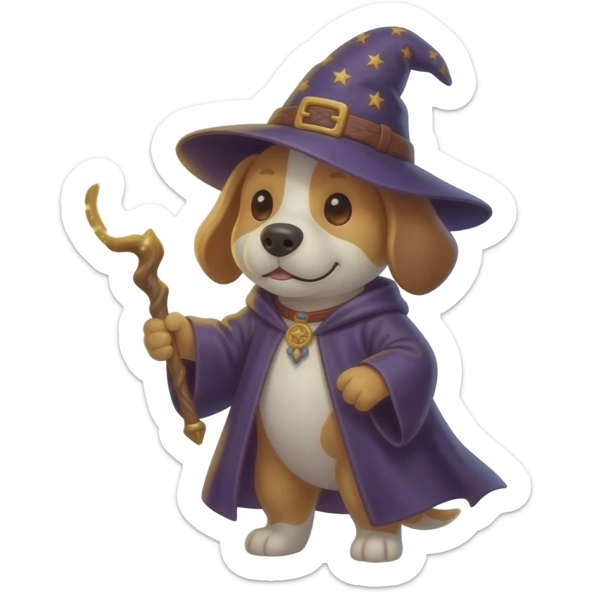 Dog wizard sticker