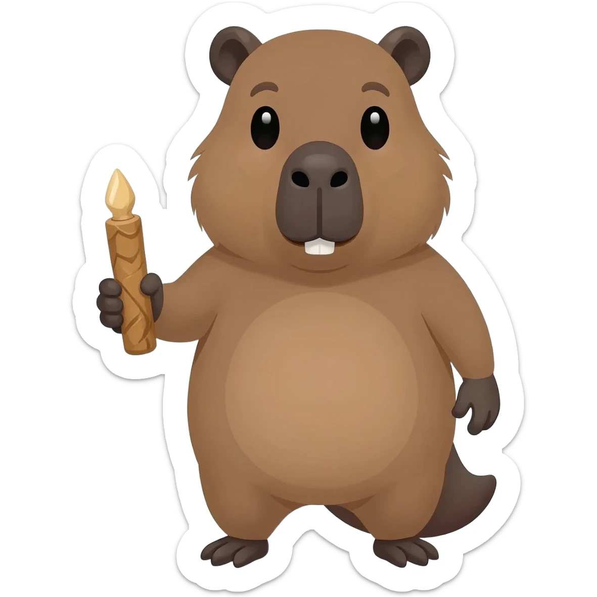 Capybara holding a joint sticker