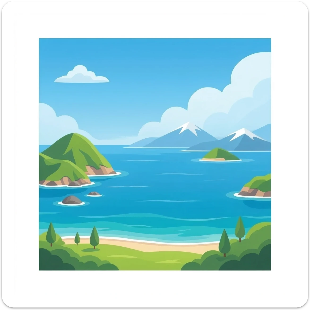 Island with beautiful sea sticker