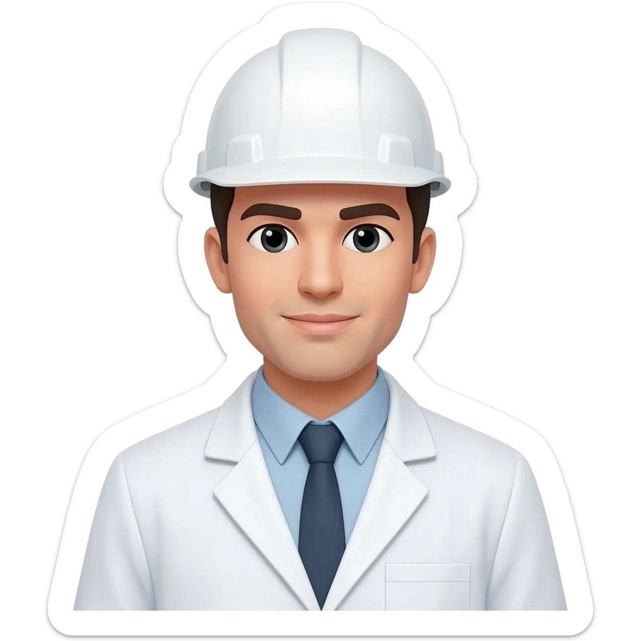 Ingeniero con casco blanco y bata sticker