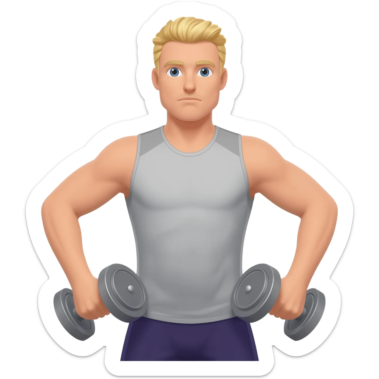 working out blonde man sticker