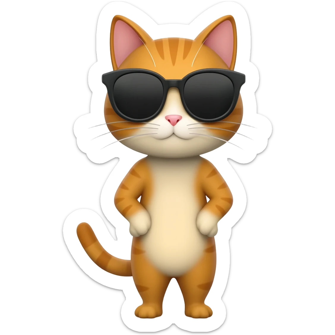 Cat wearing sunglasses sticker