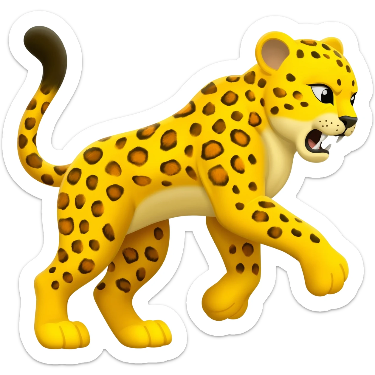 a very yellow fierce cheetah sticker