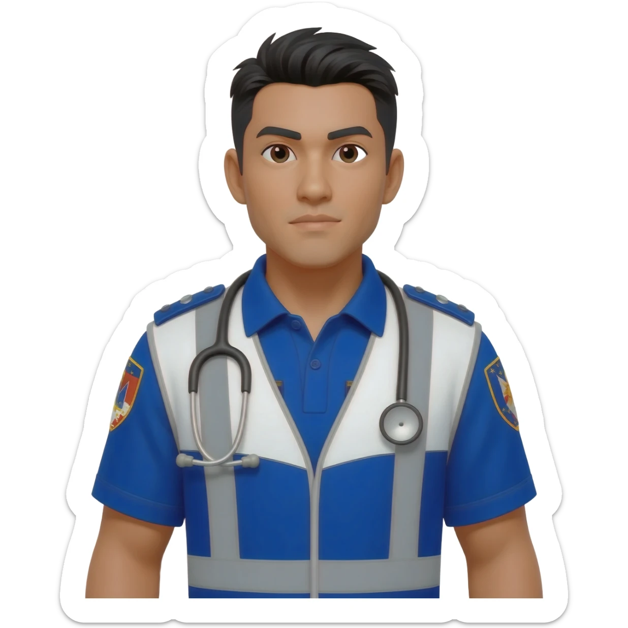 Filipino man paramedic uniform sticker