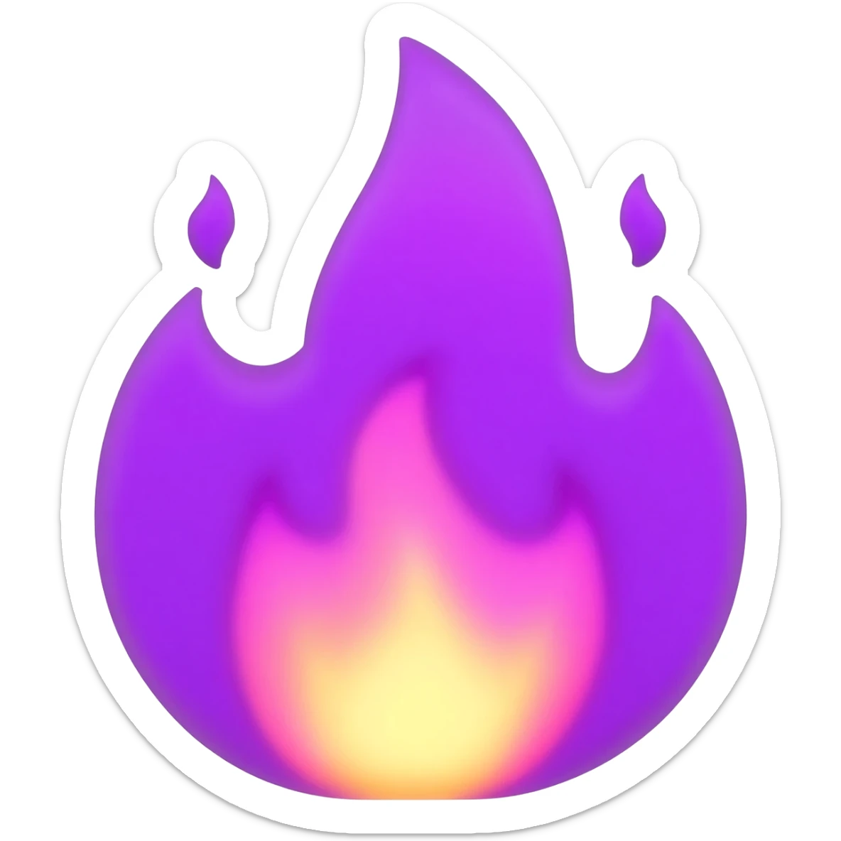 Purple fire sticker