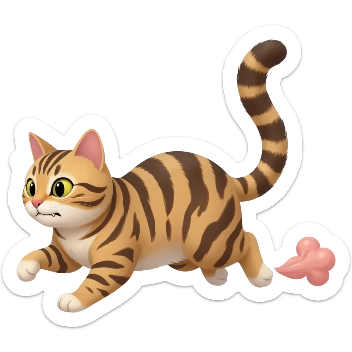 Fart cat running sticker