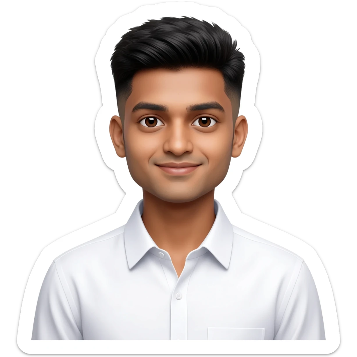 Indian young man at 25 years old fade hair cut sticker