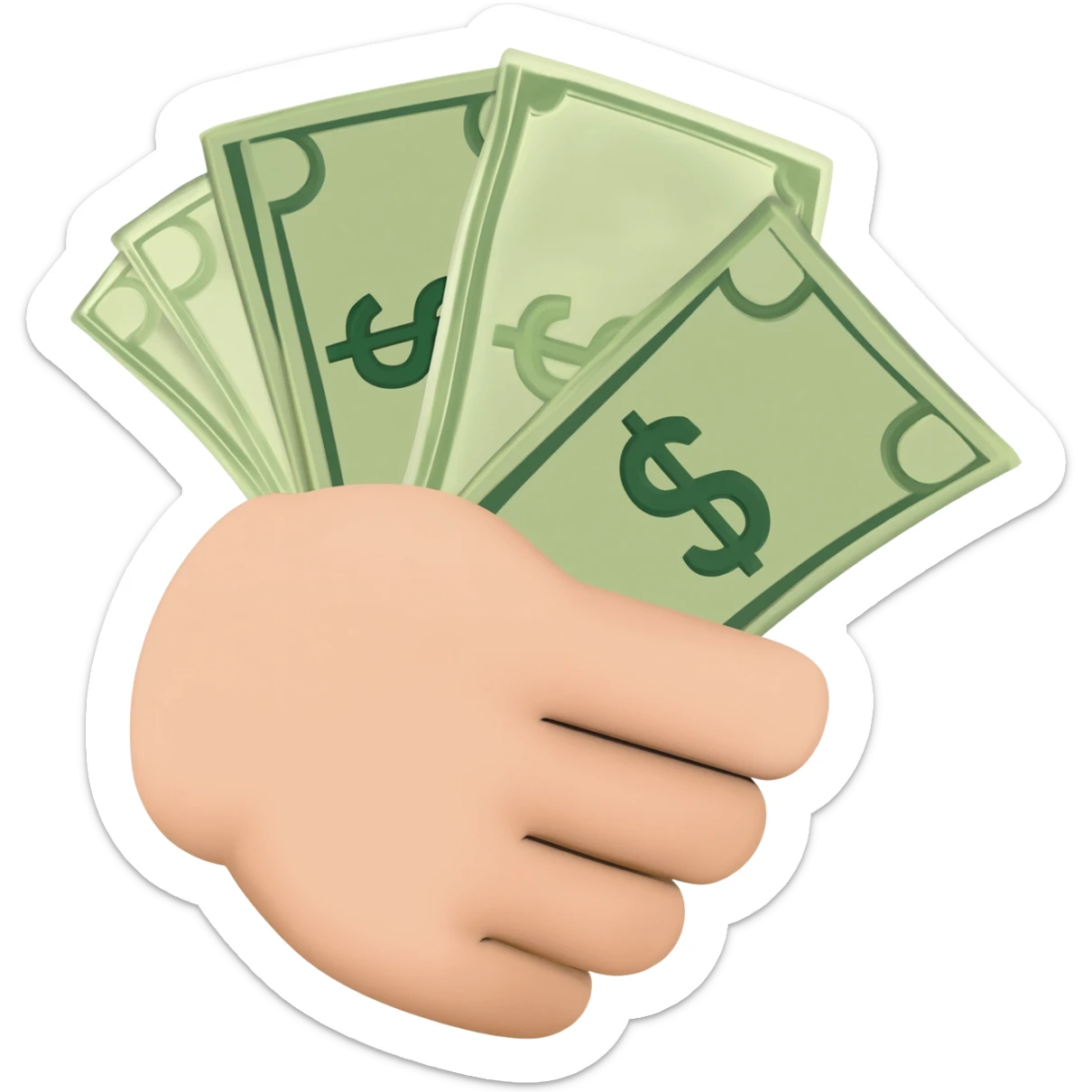 Money holding money sticker