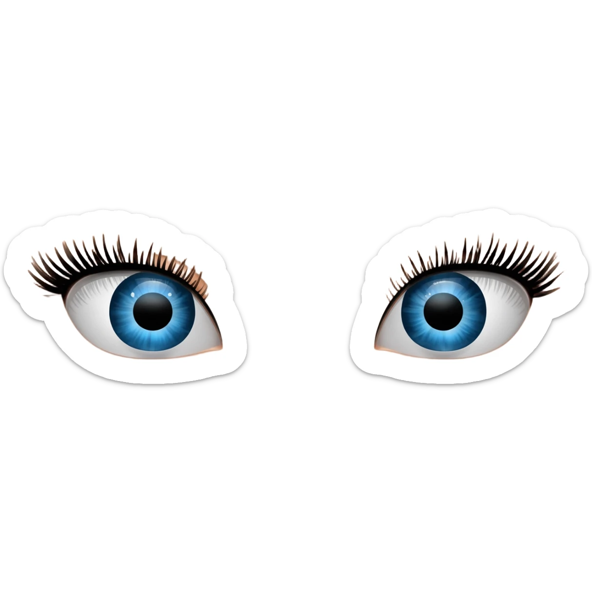 Crea un emoji de dos ojos viendo hacia la izquierda con pestañas sticker