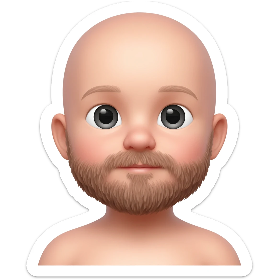 Bald bearded baby sticker