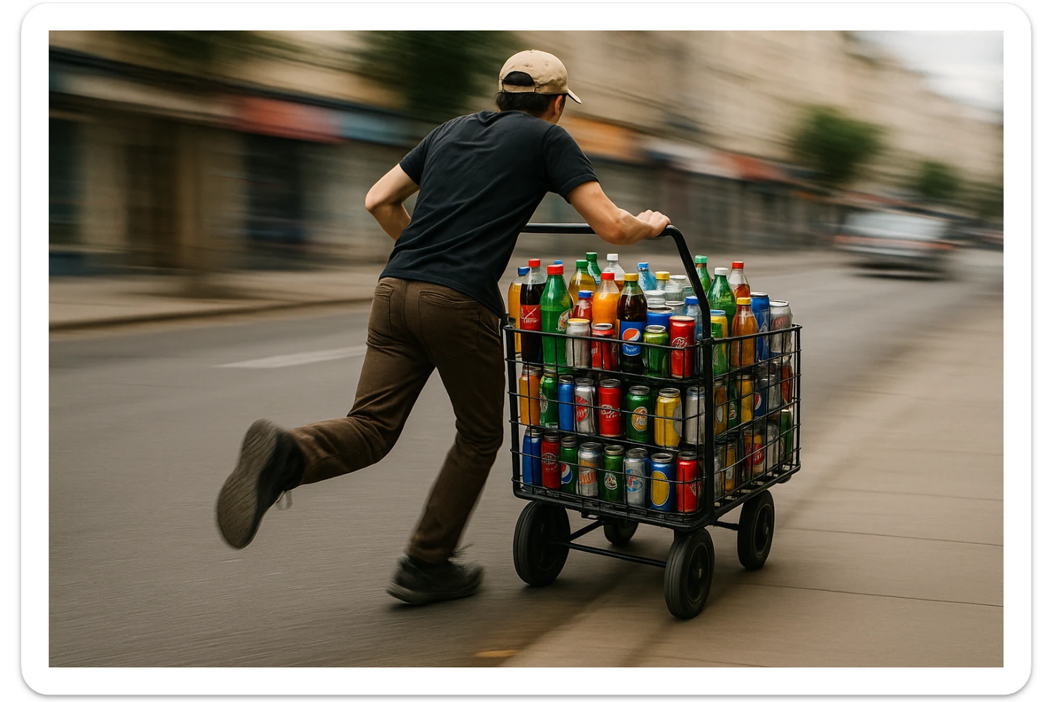 aka-uka ichimlik ortilgan aravani olib qochishyapti orqa tarafdan rakurs yuzi ko'rinmasin sticker