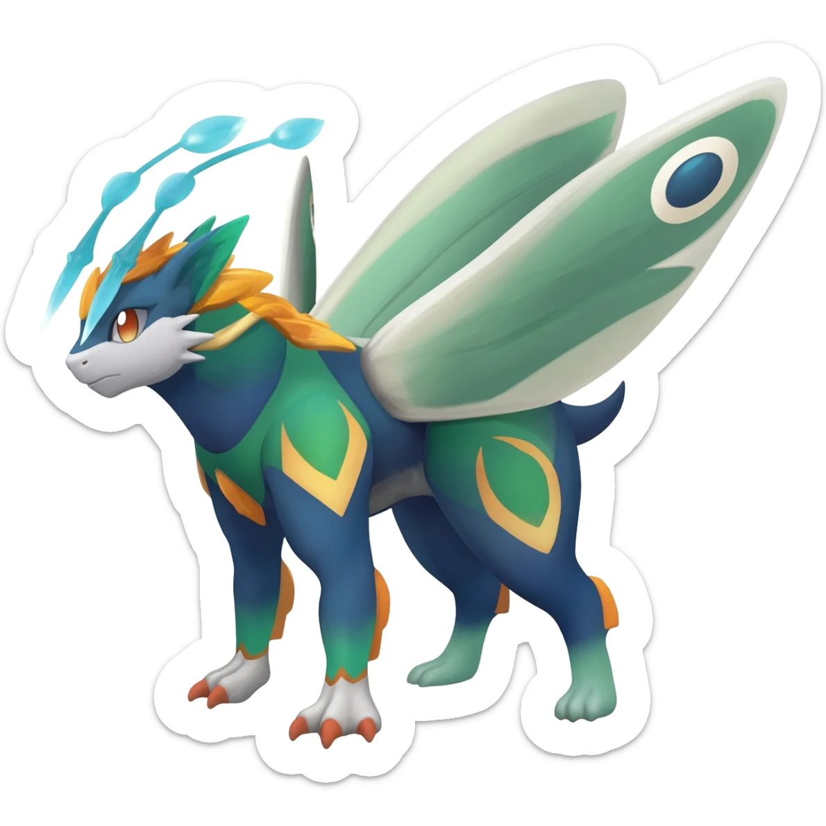Butterfree-Lunala-Yveltal-Fakémon-hybrid-creature (full body)  sticker