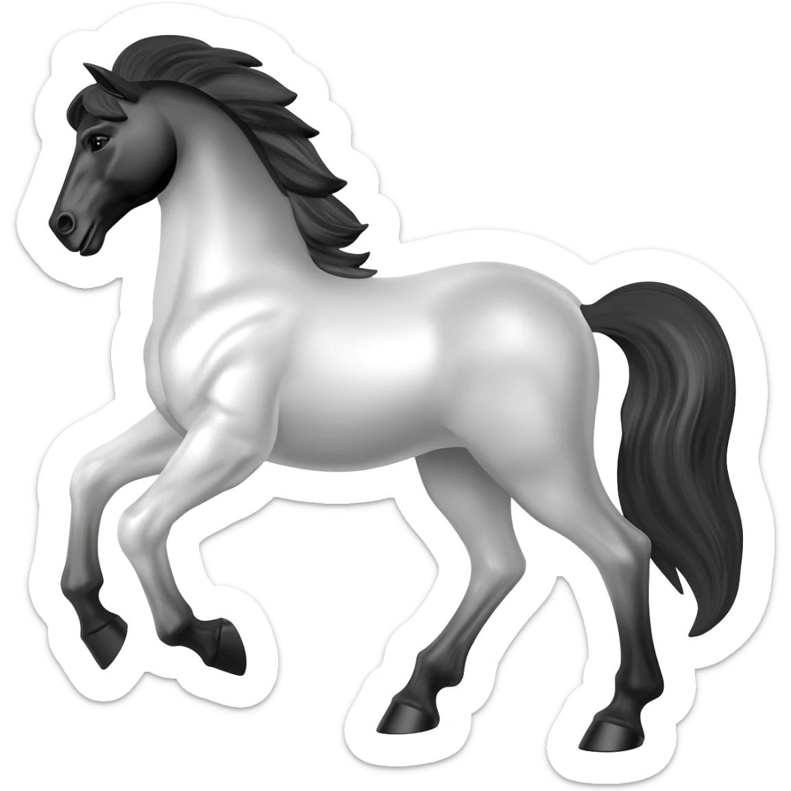 Un pegaso blanco y negro sticker