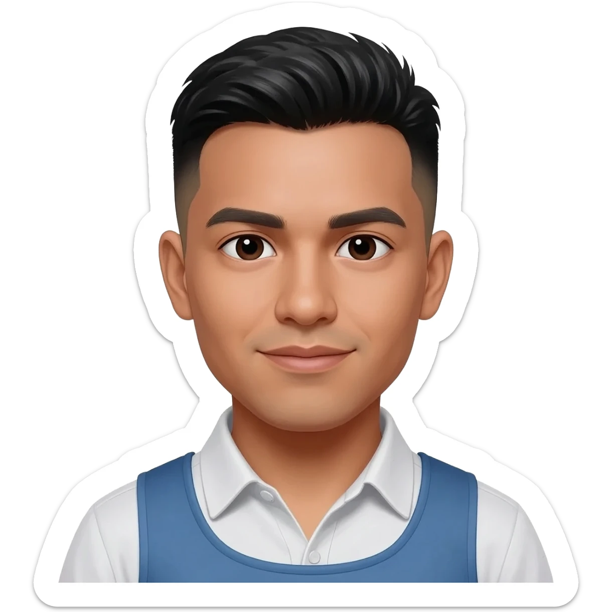 Peruvian man fade hair cut 25 year old  sticker