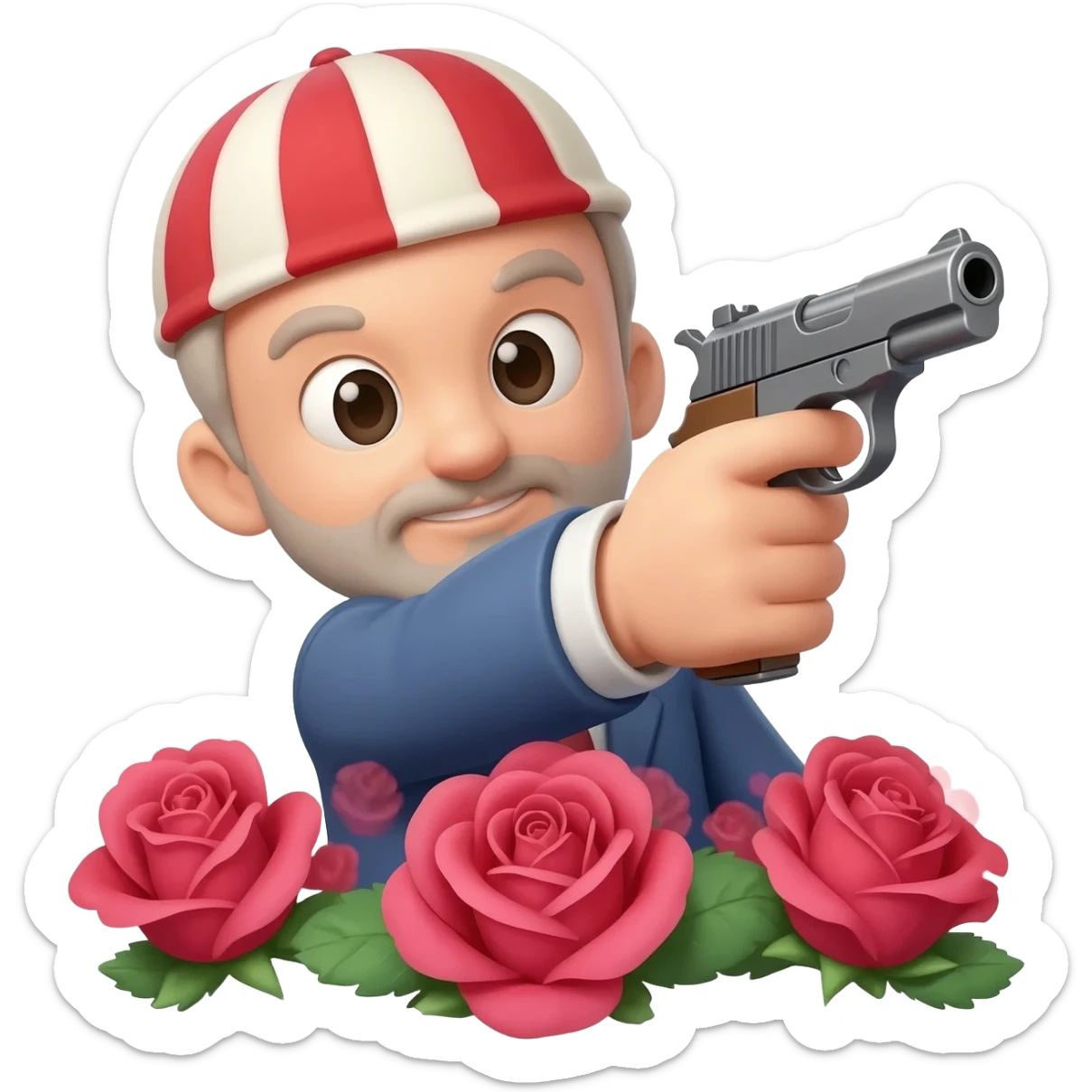 gun pointing at roses emoji sticker