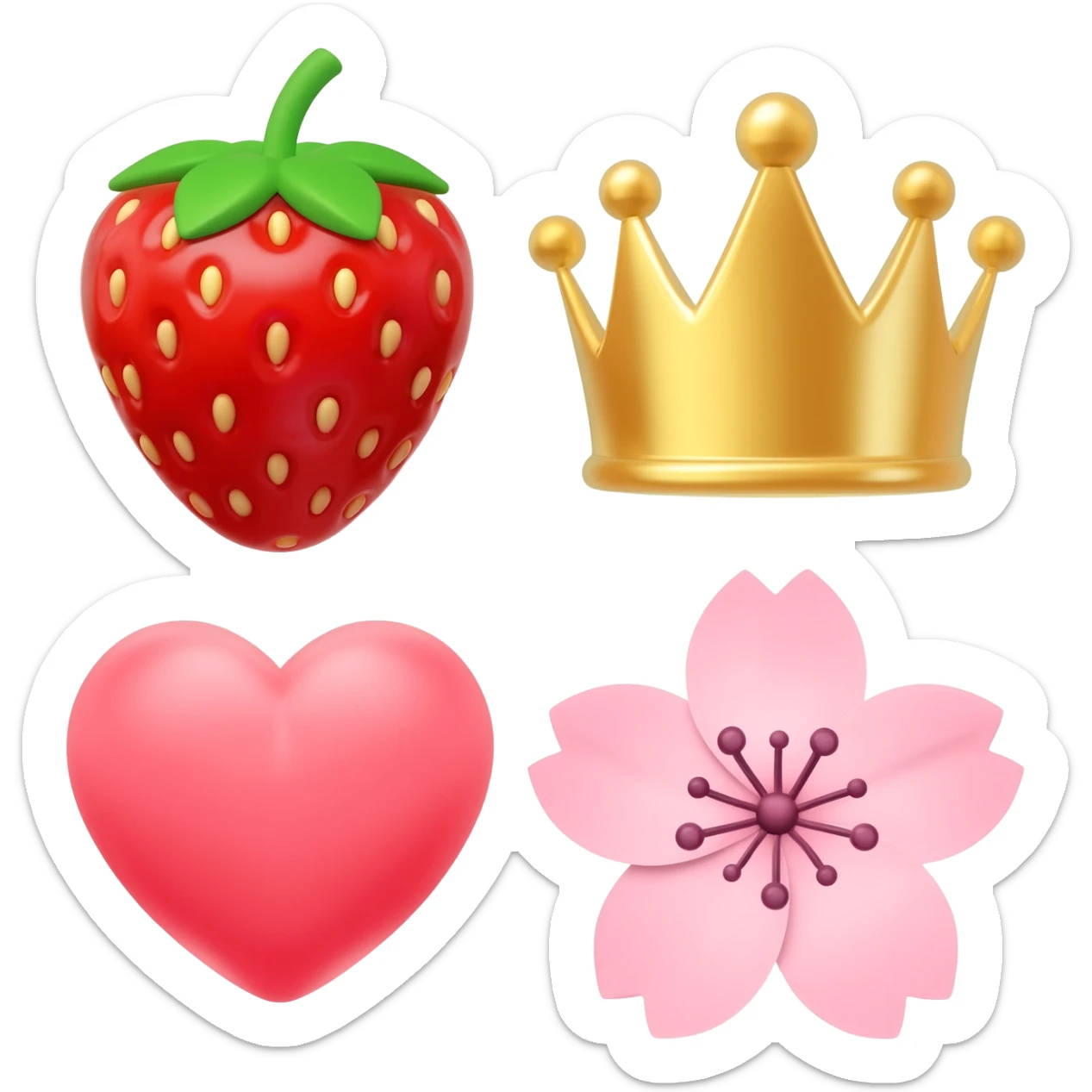 emoji 🍓💖👑🌷🌸 sticker