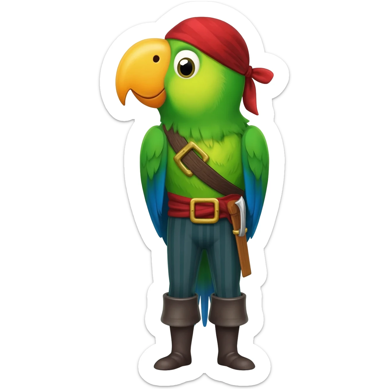 pirate and parrot sticker