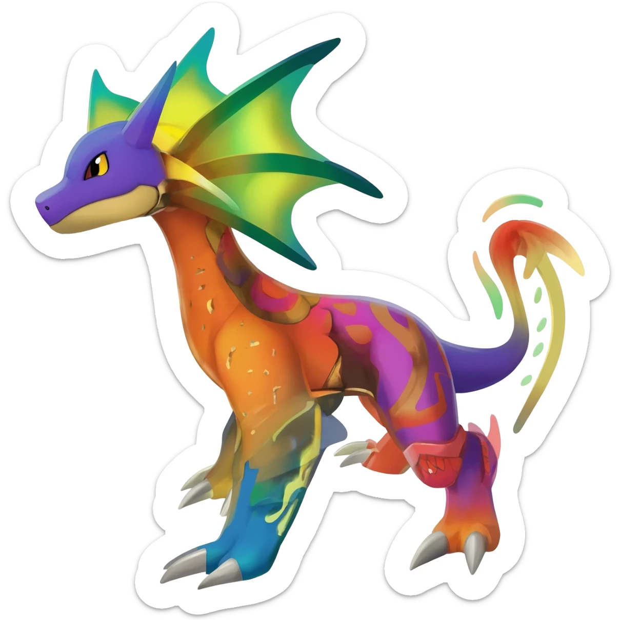 Colorful Exotic Pokémon-Animal-Digimon-Monster-Beast-Fakémon-hybrid-creature (full body) sticker
