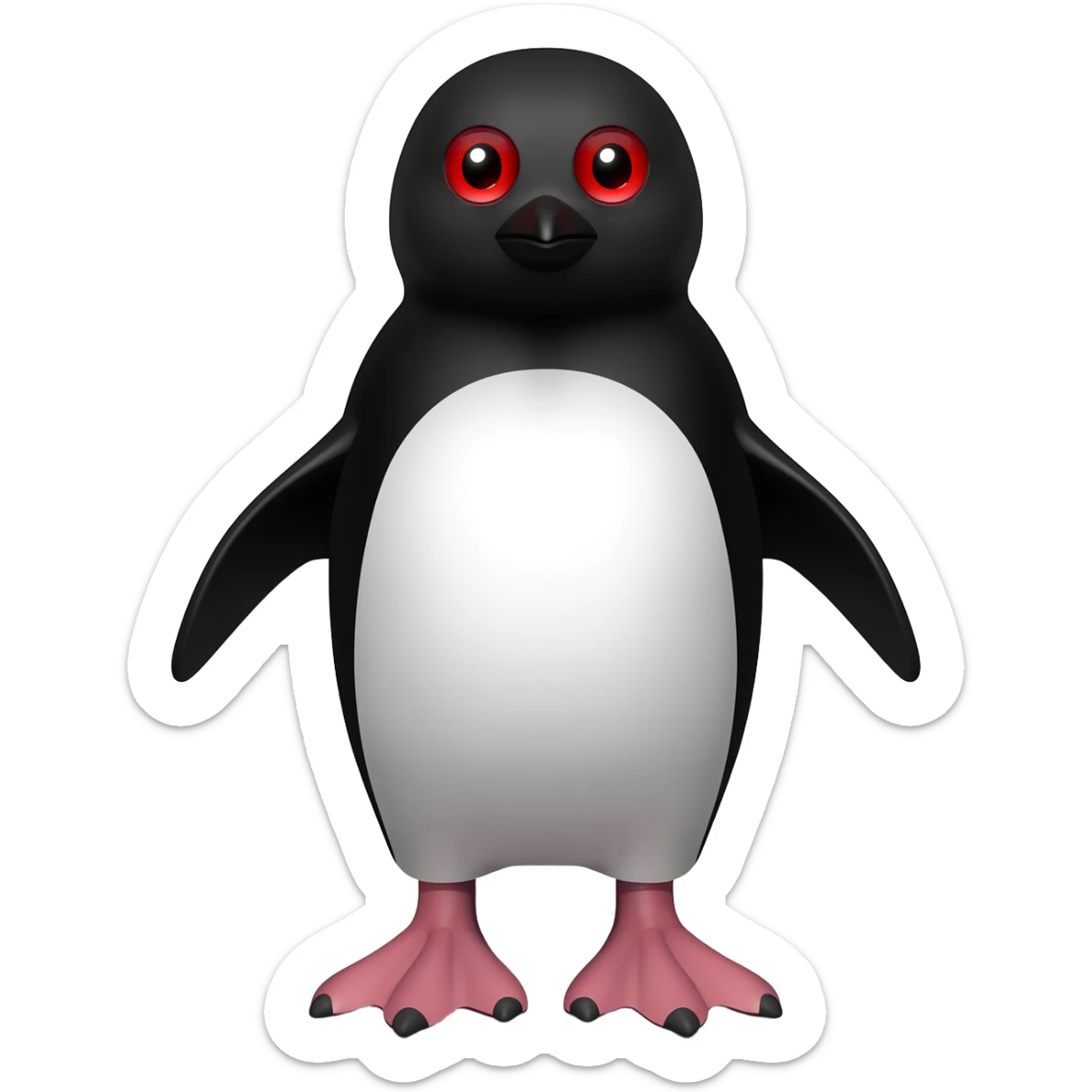 Penguin with red eyes sticker