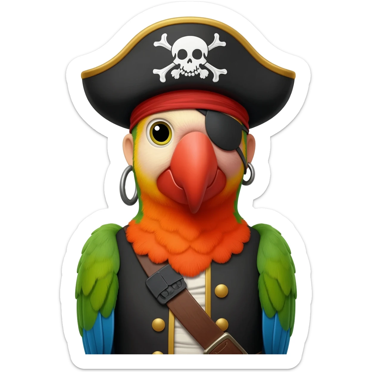 pirate and parrot sticker