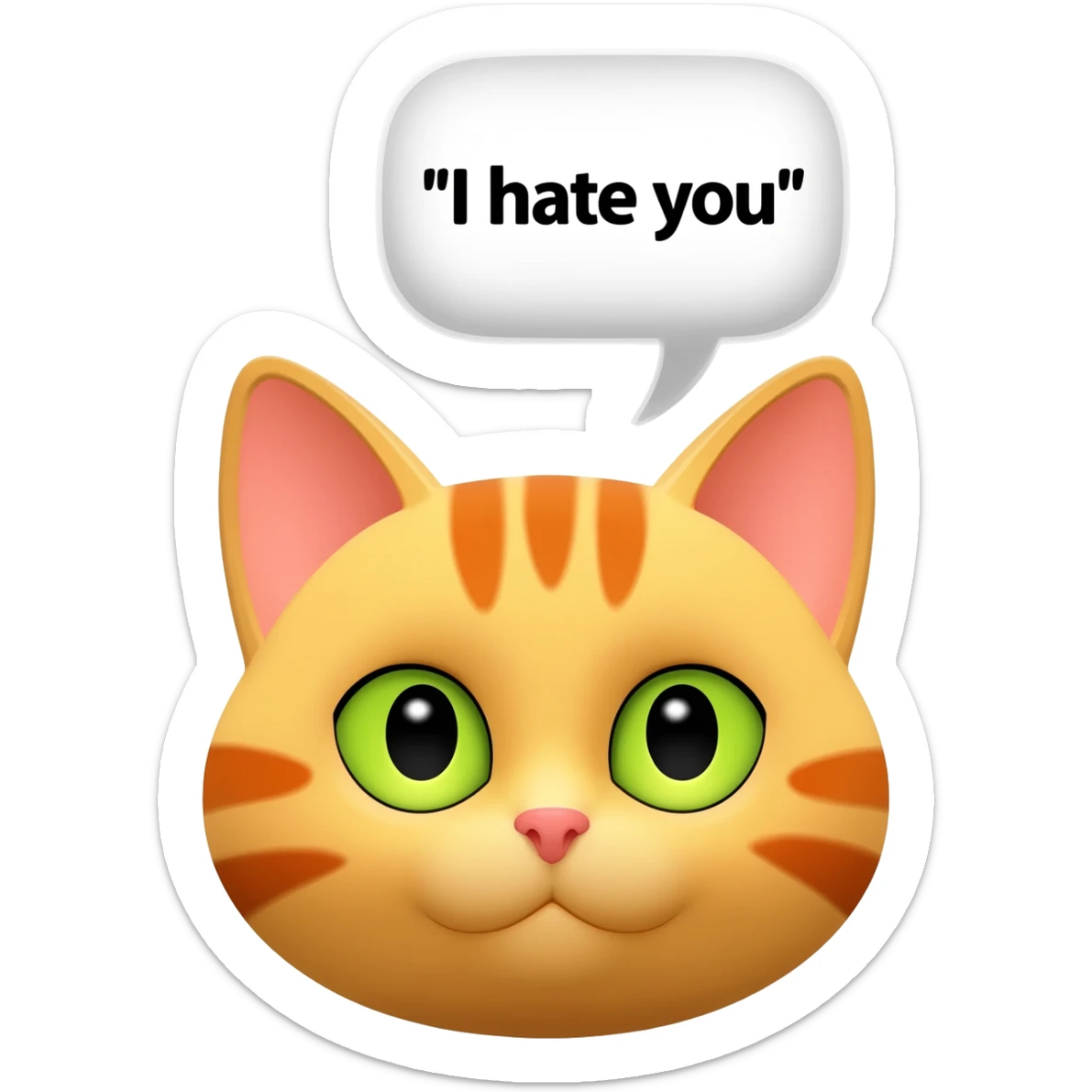 emoji of a cat saying i hate you sticker