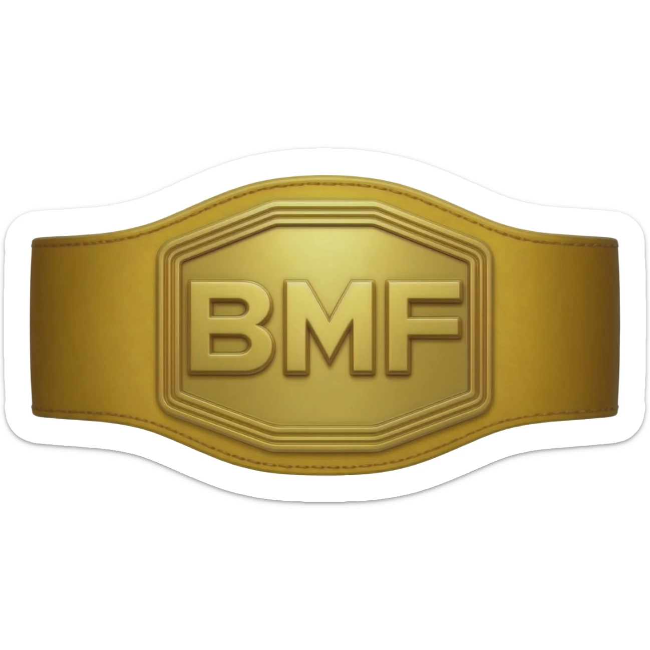 MMA belt, BMF letters on it sticker