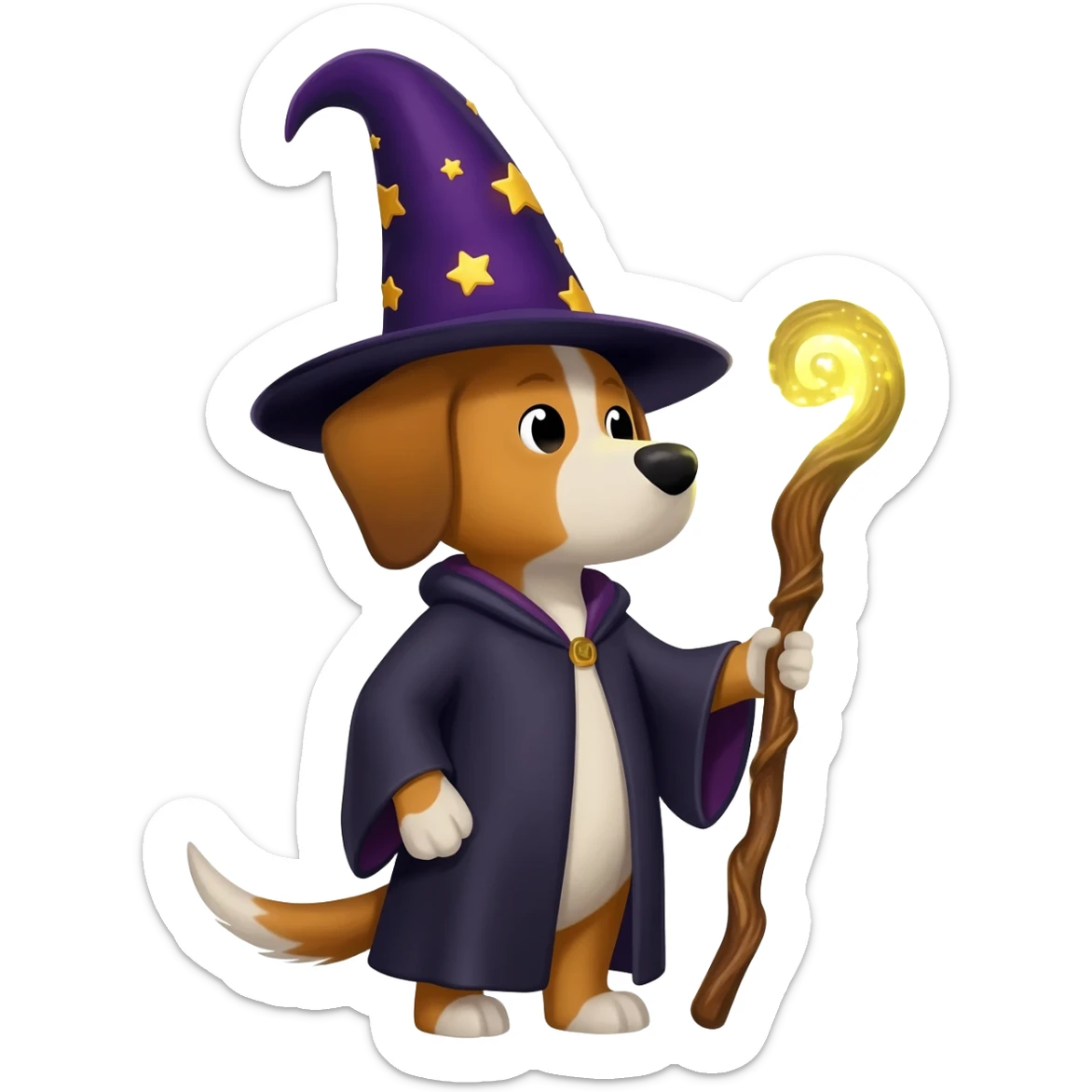 Dog wizard sticker