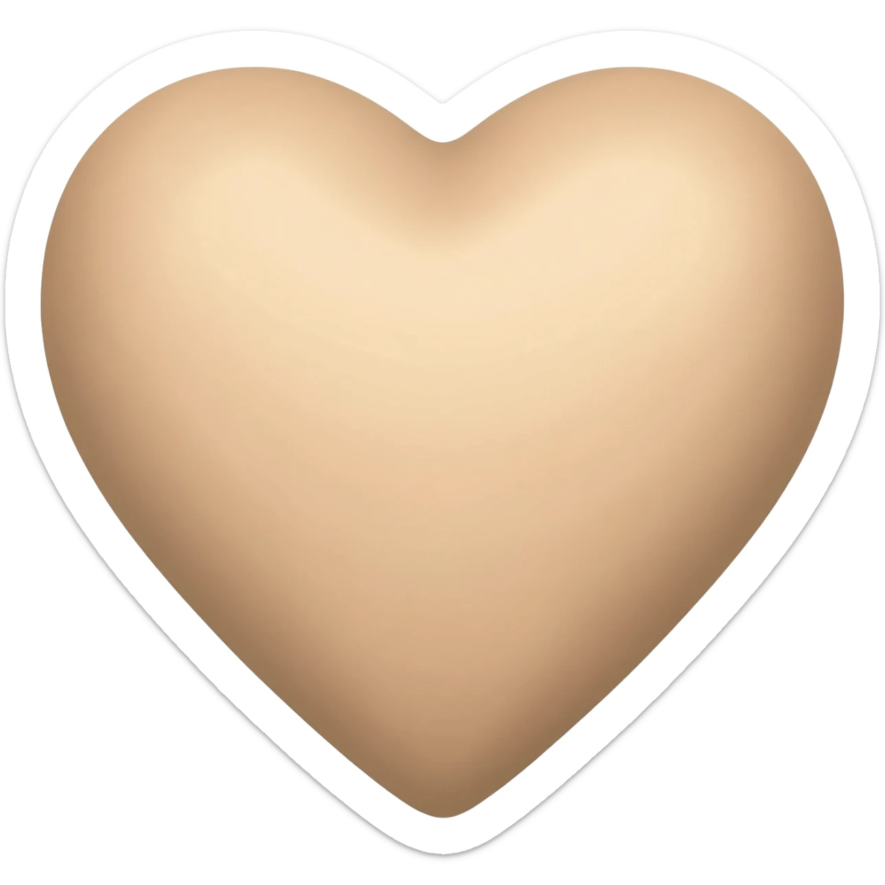 Beige heart copy paste sticker