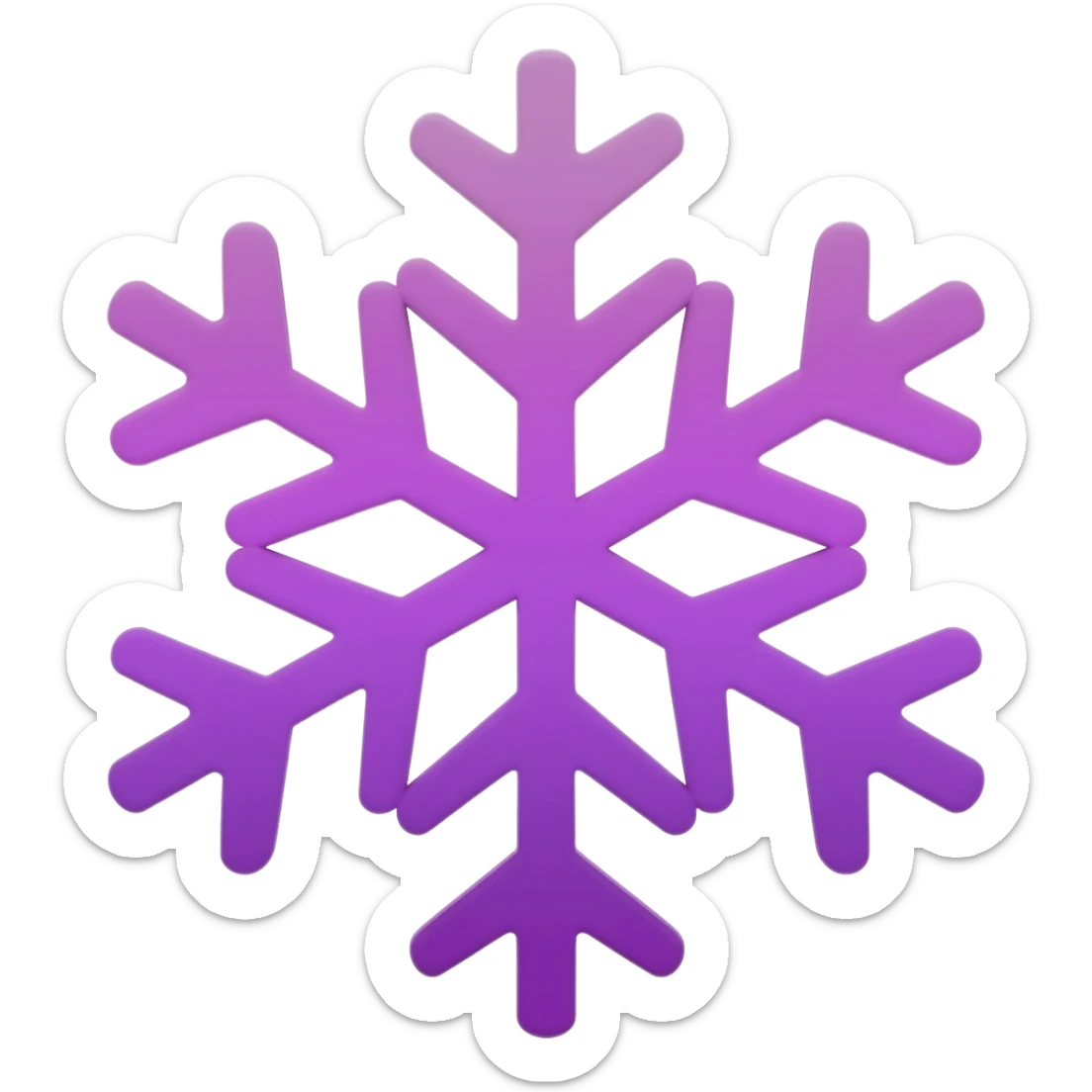 Pastel violet gradients snowflake  sticker