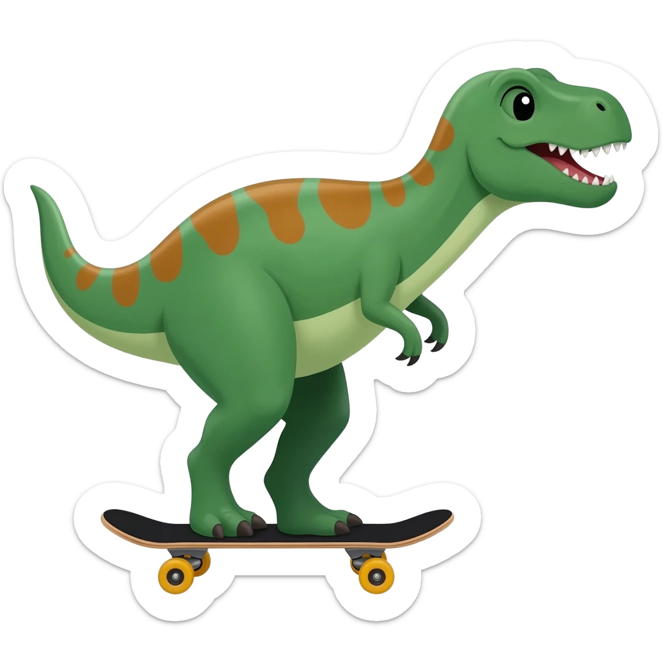 Dinosaur on a skateboard sticker