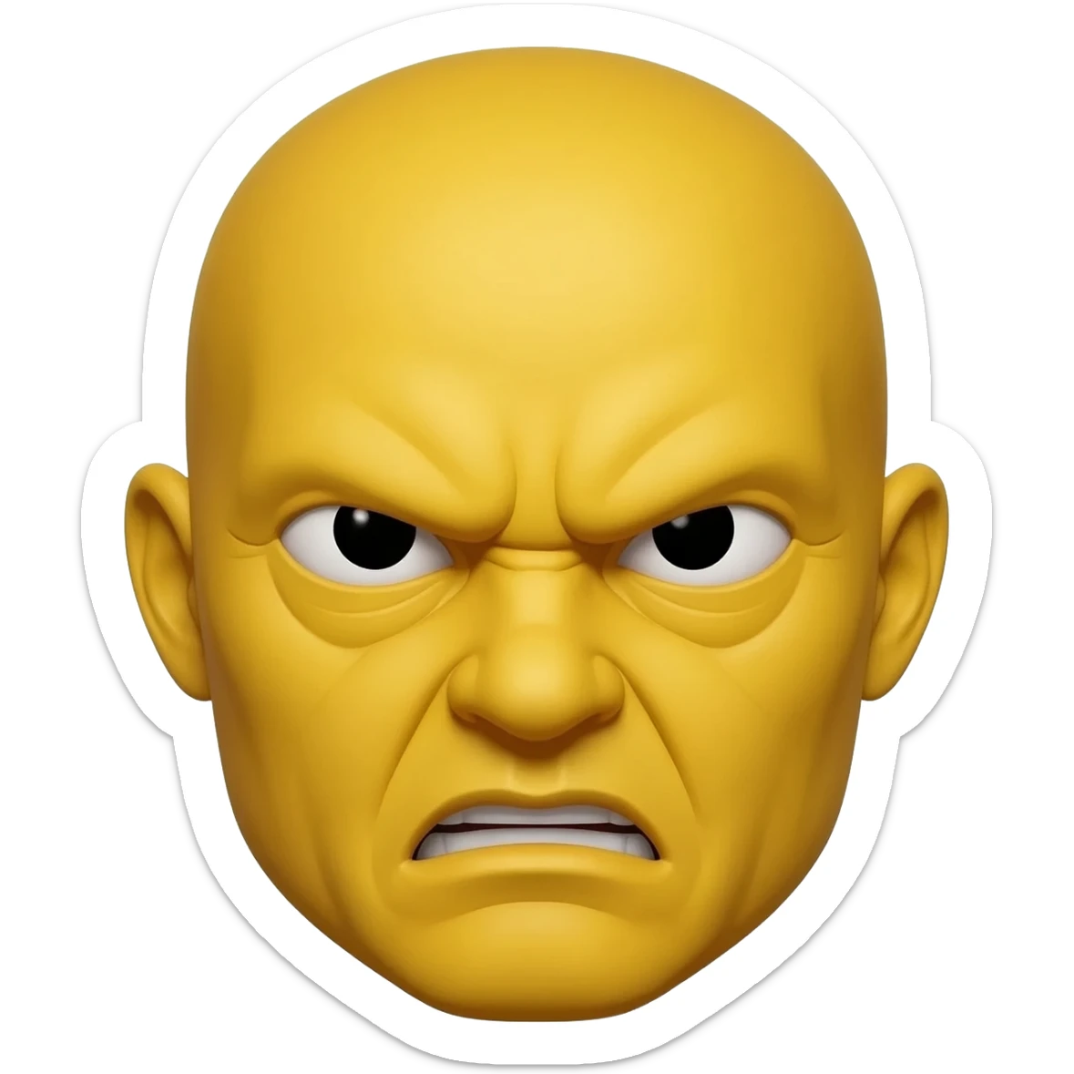 Tête emoji jaune iPhone IOS qui exige de faire ce qu’on dit sticker